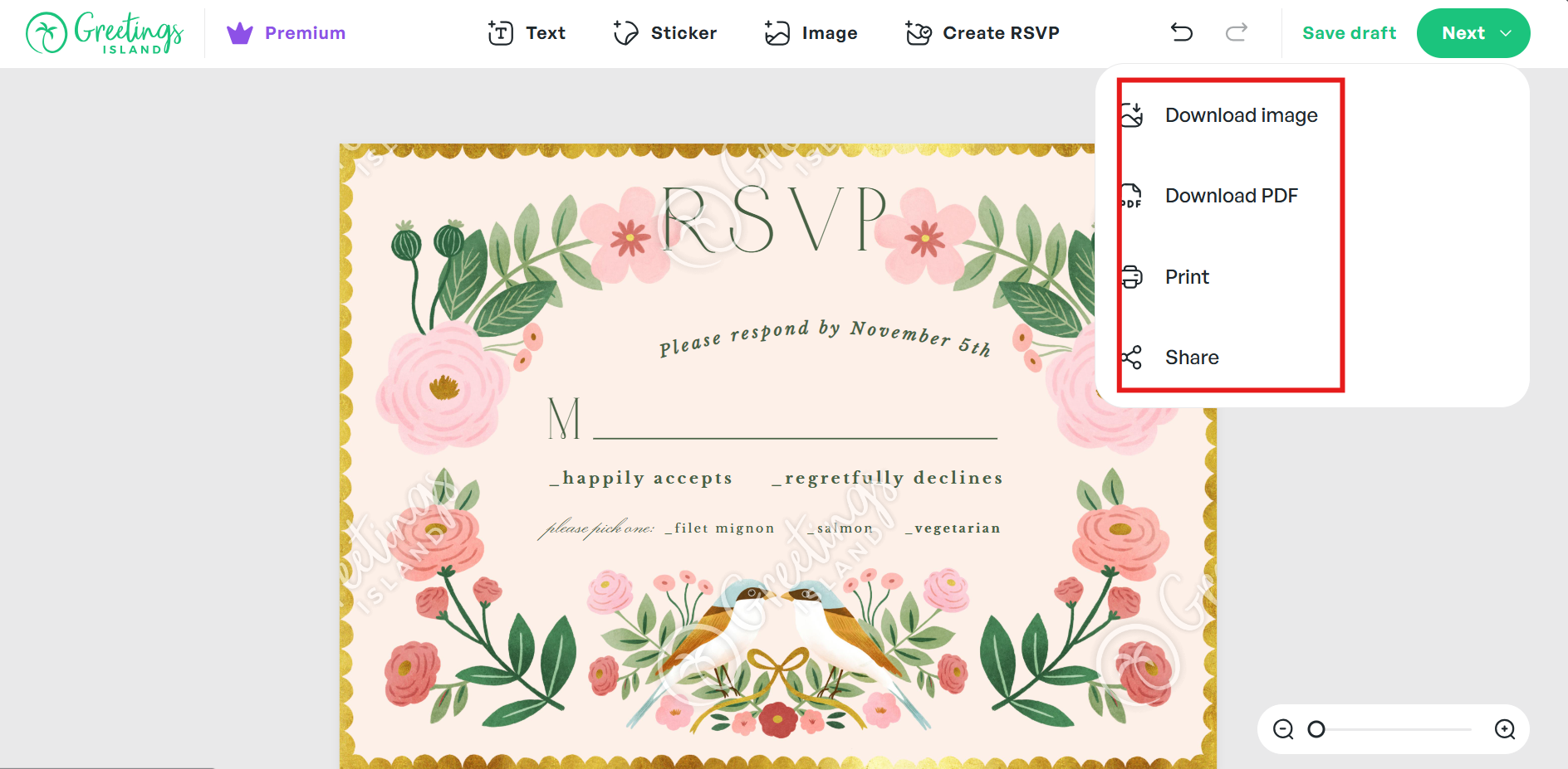 Custom RSVP postcards