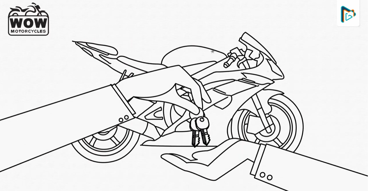 WOW, la vidéo d'animation du tableau blanc de Motorcycle