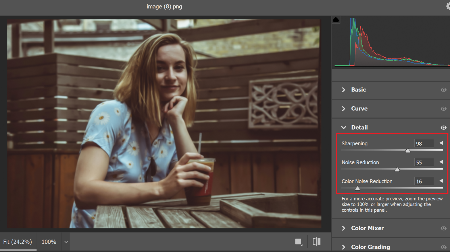 AI sharpen Photoshop