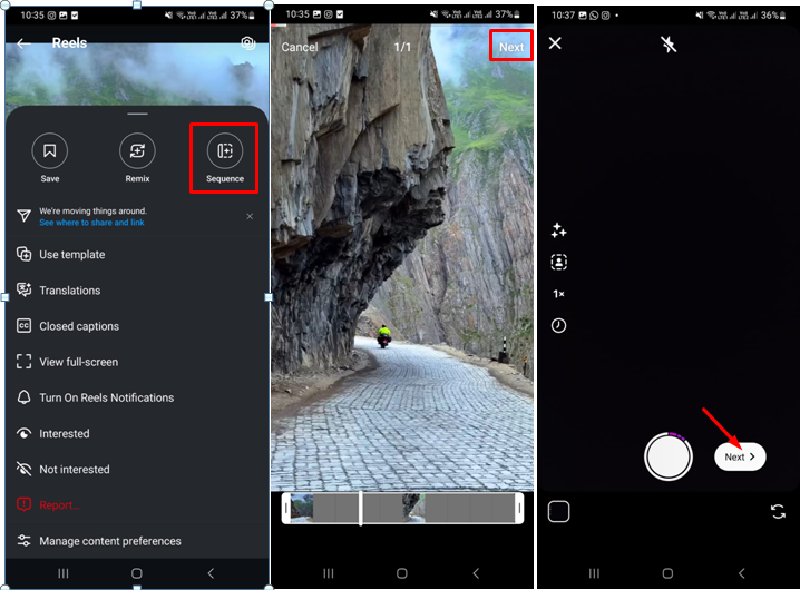 Fusión de videos en reels ya publicados en Instagram