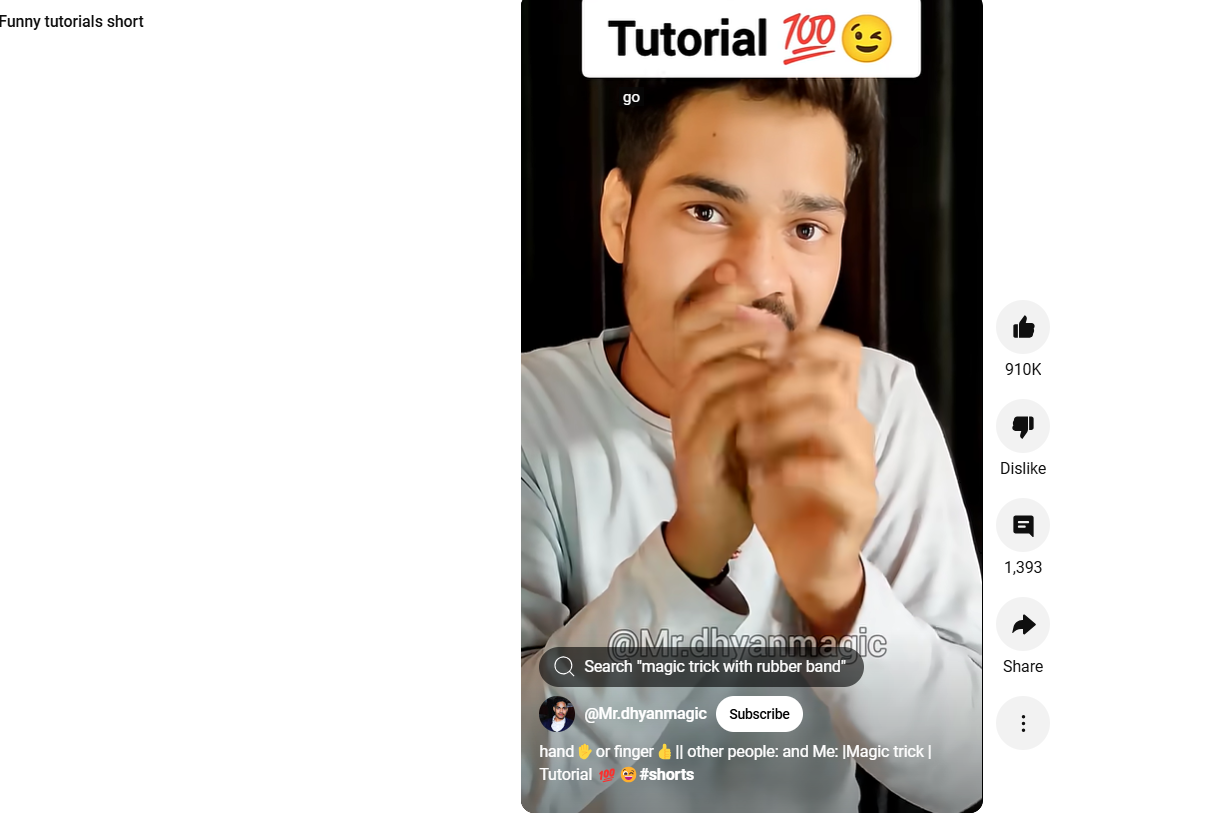 Tutoriais engraçados Vídeos curtos do YouTube