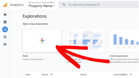 Membuat laporan kustom kosong di Google Analytics
