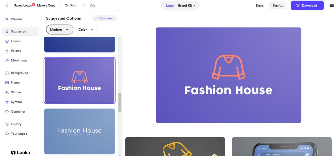 Looka Mode-Logo-Hersteller