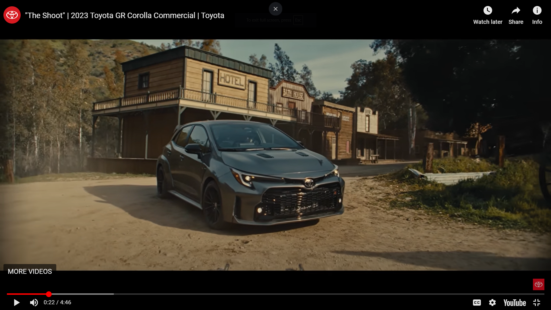 Toyota GR Corolla 'nın aksiyon sahneleri ile YouTube reklam örneği