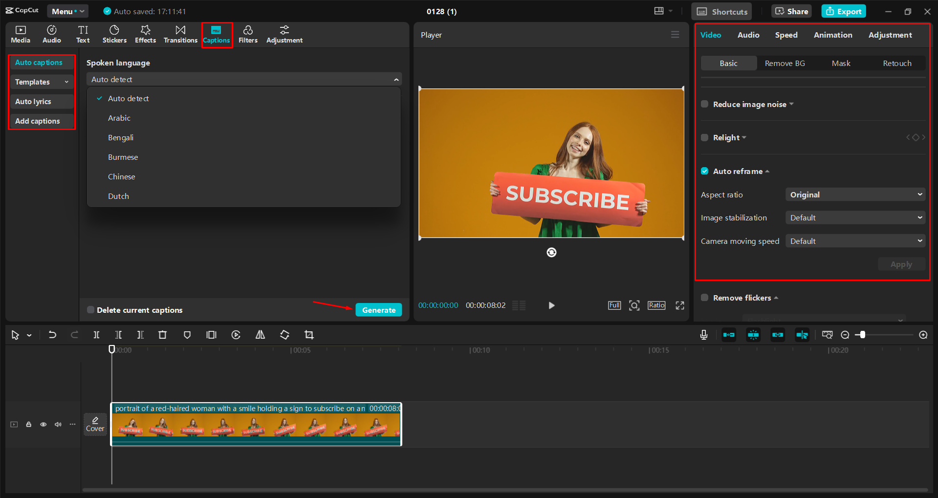 Personnalisation d'une publicité ciblée pour YouTube dans l' CapCut éditeur vidéo de bureau
