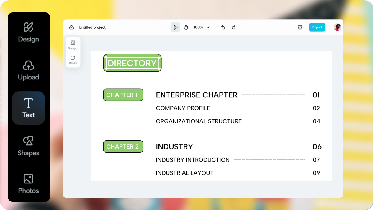 Make traditional table of contents