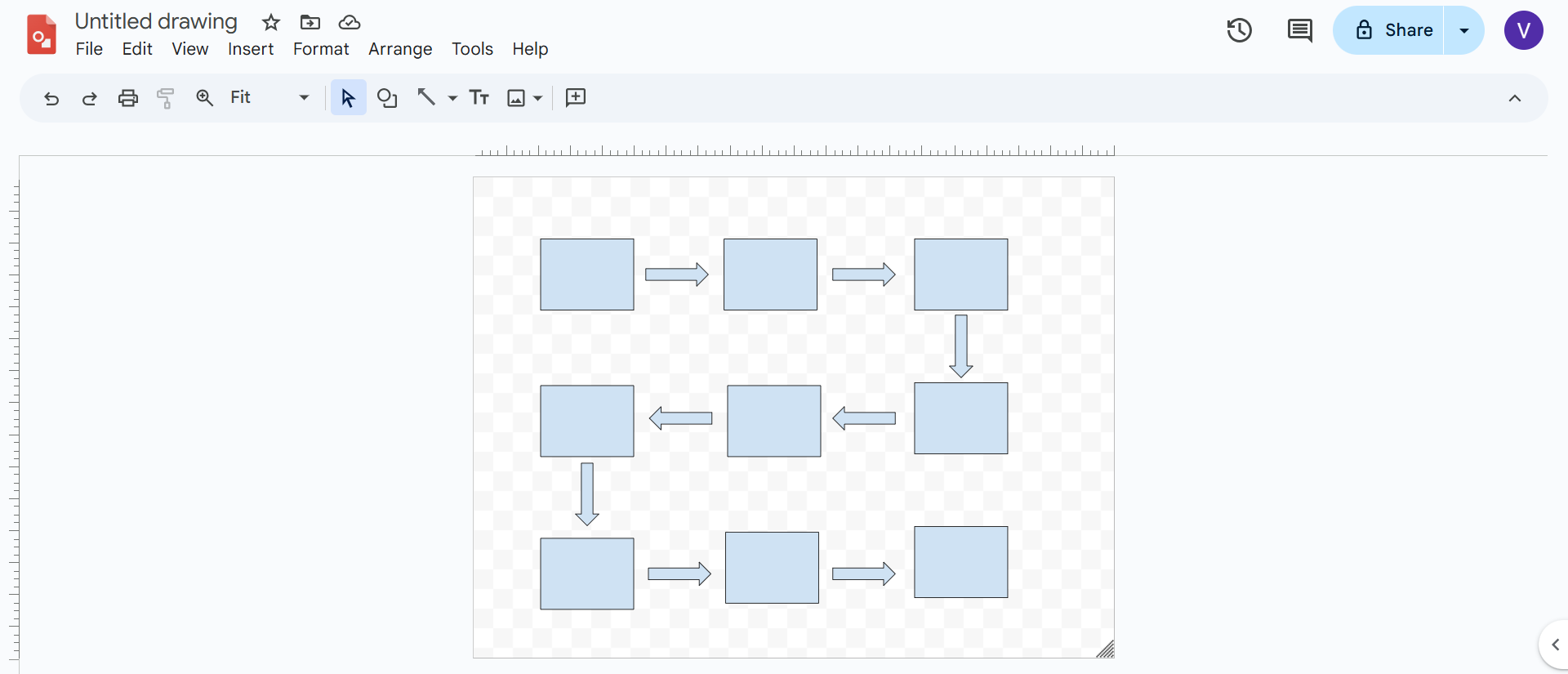 Google drawing interface