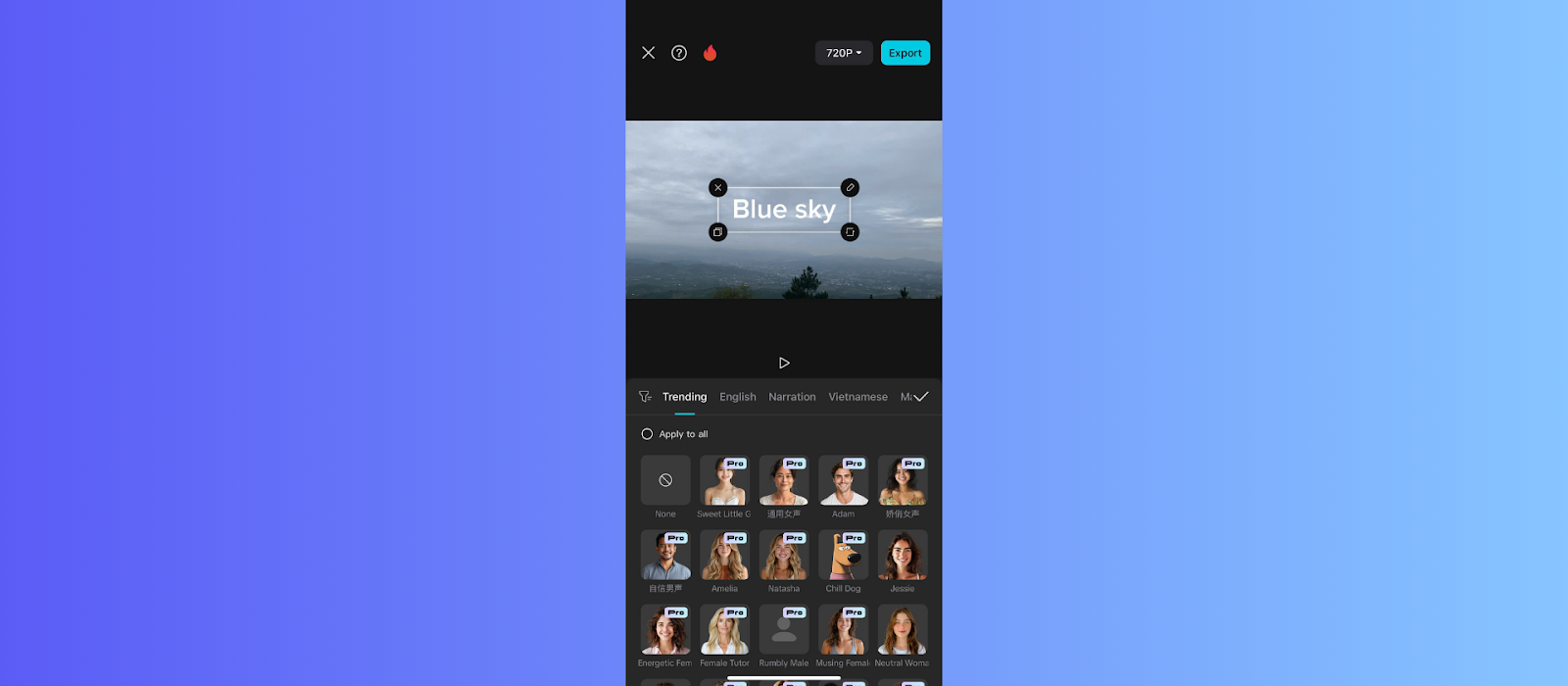 Interface do aplicativo CapCut