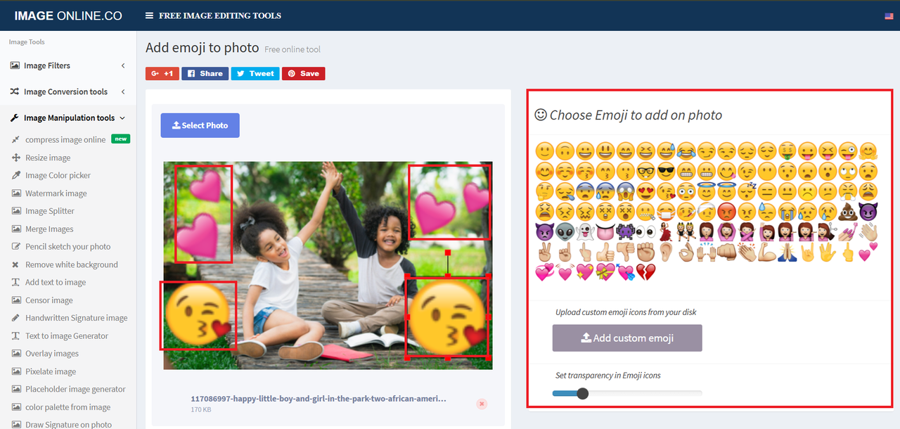 Add emojis to your picture