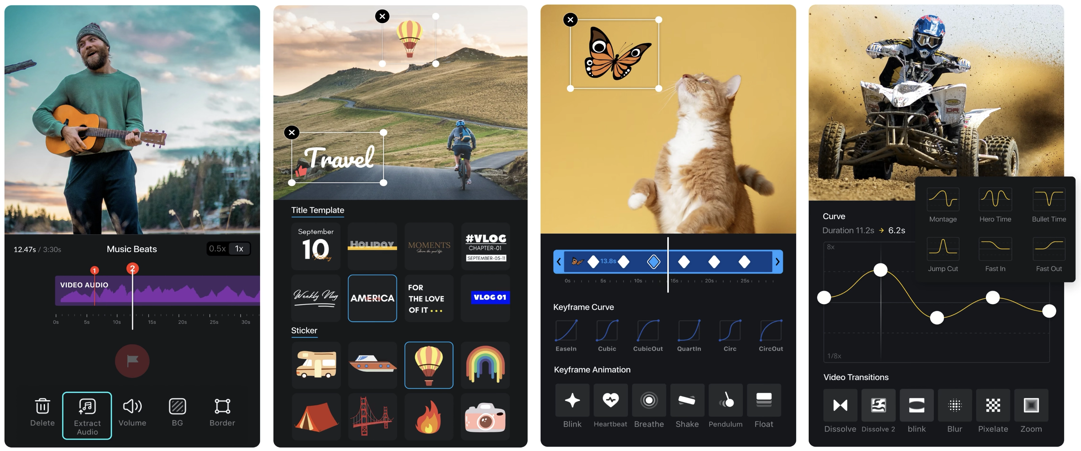Interfaccia di VN Video Editor - la migliore app mobile per la scrittura di testo sui video