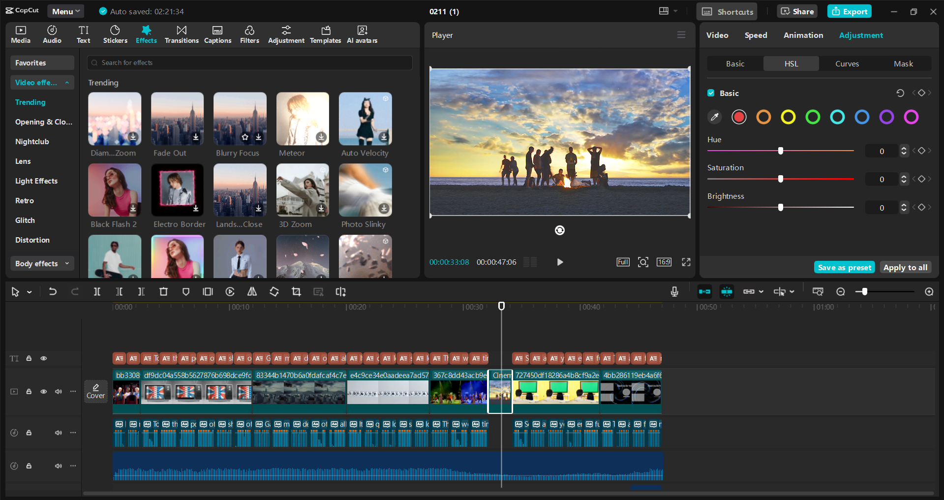 Interfaccia dell' CapCut editor video desktop - un modo user-friendly per generare video da script