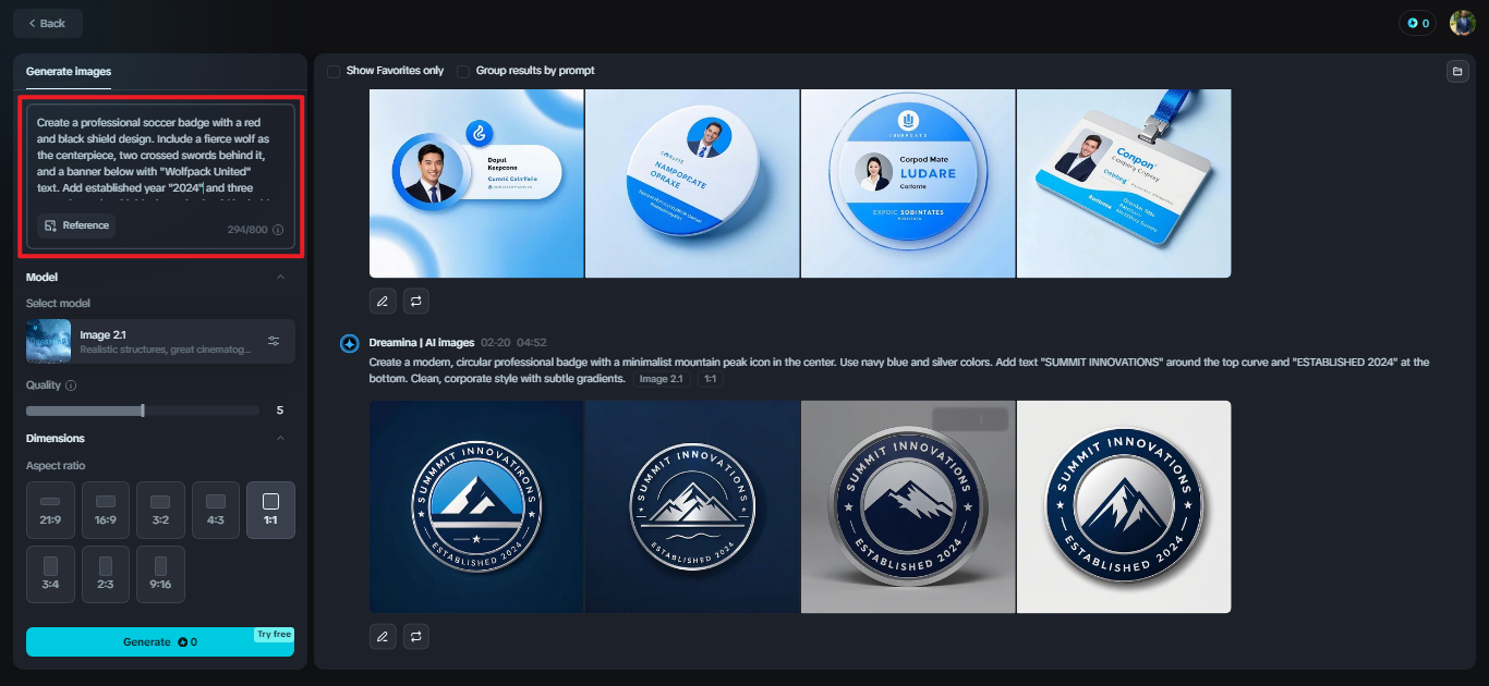 Creatore di badge di calcio gratuito
