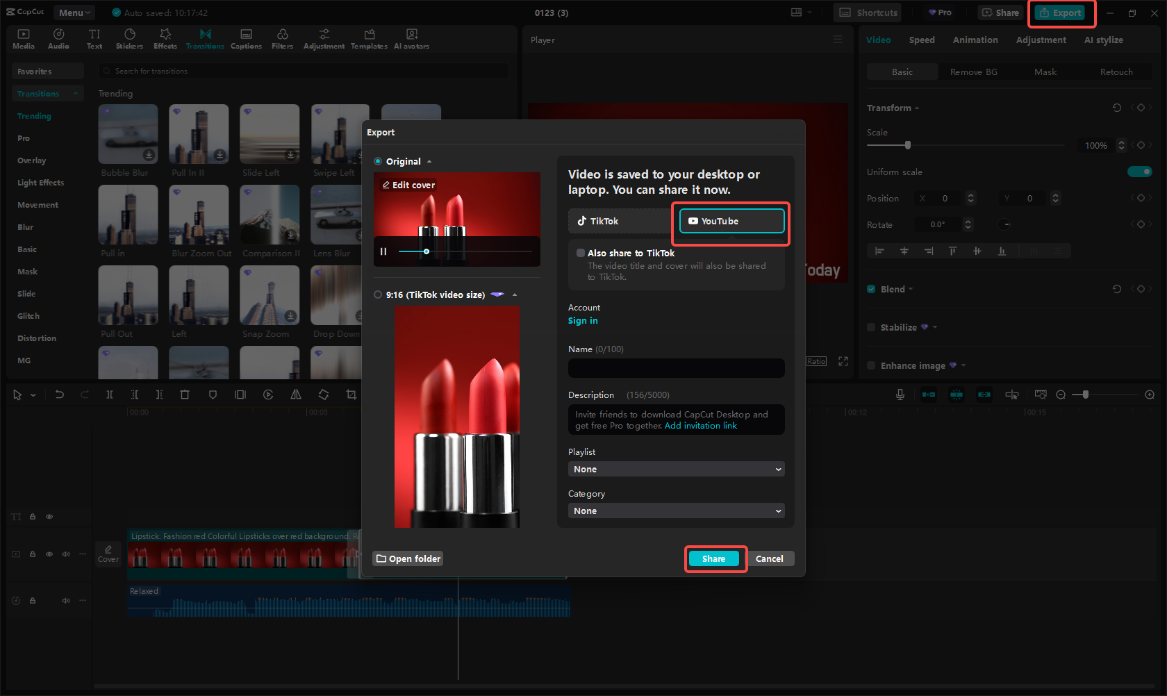 Video exportieren