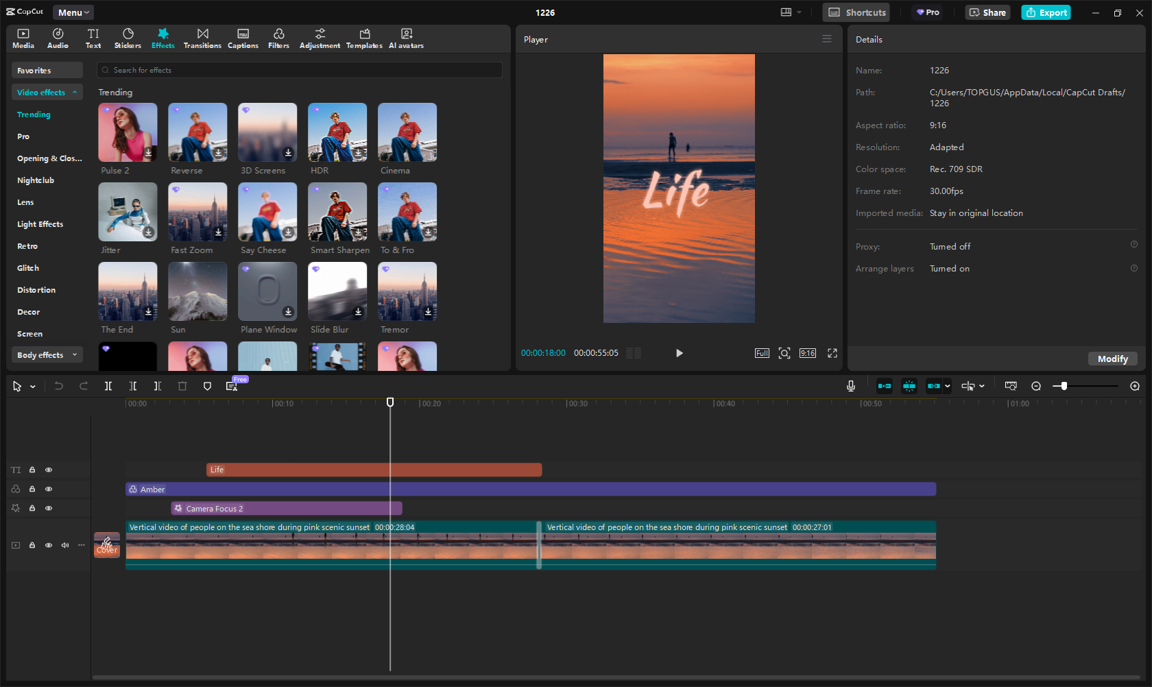 CapCut interface
