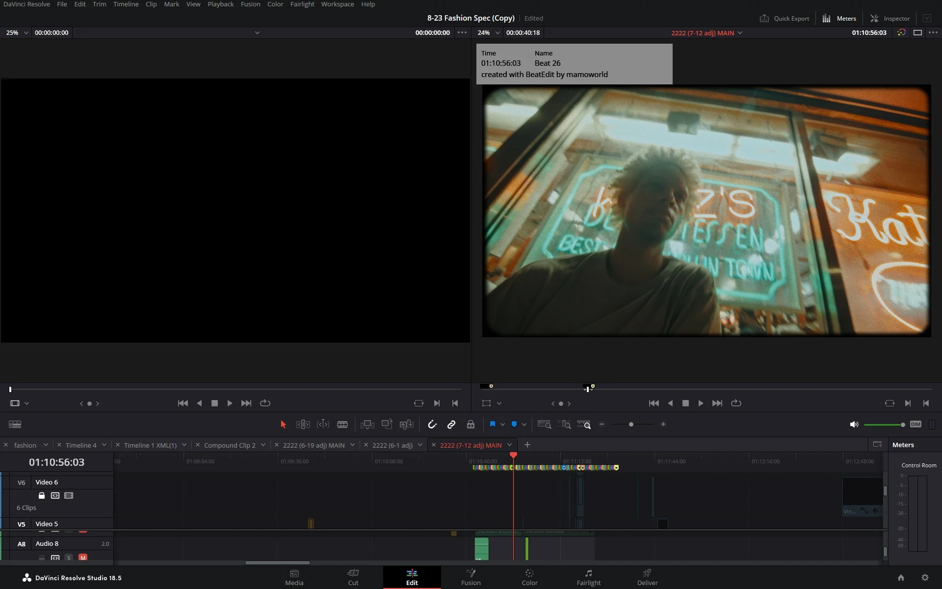 Giao diện của DaVinci Resolve - một công cụ tốt khác cho lớp phủ khung 8mm miễn phí