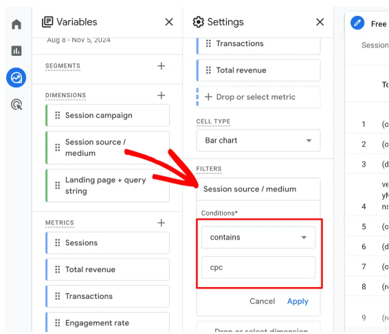 Mengakses pencarian berbayar Google Analytics di PC