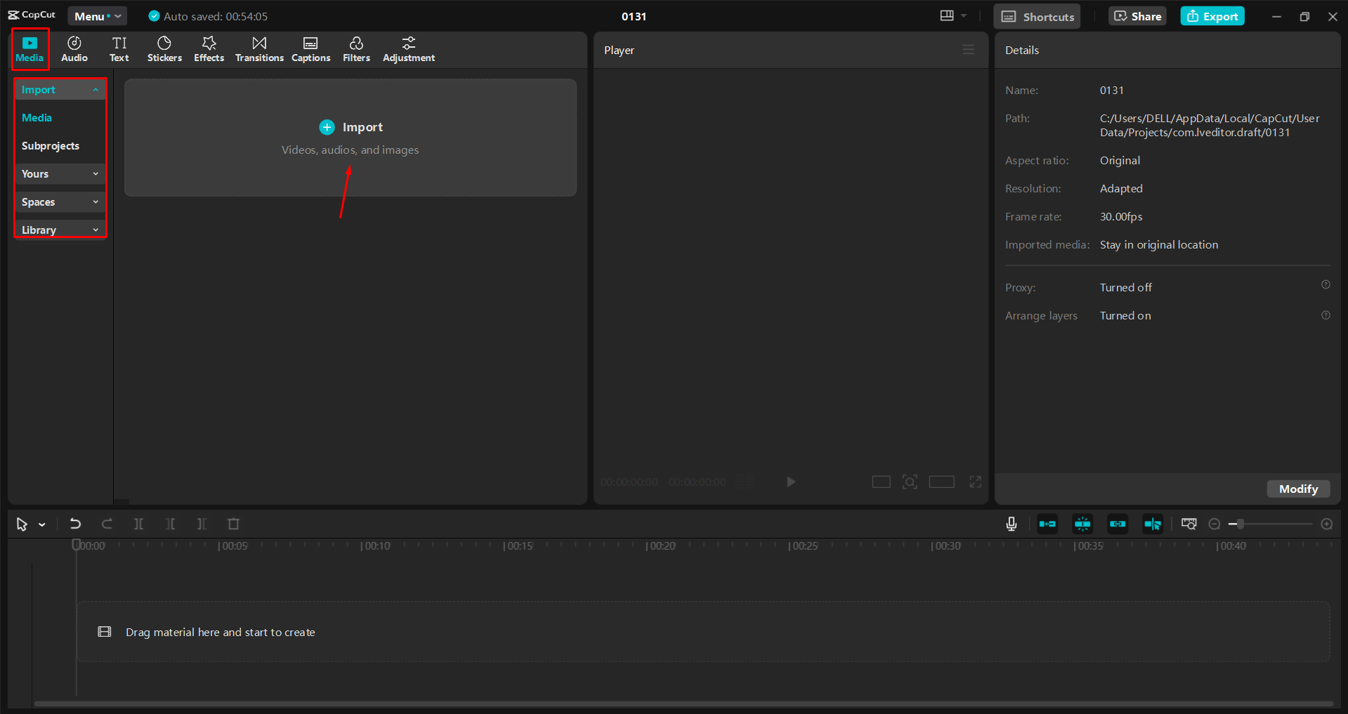 Een video uploaden naar de CapCut desktop video-editor