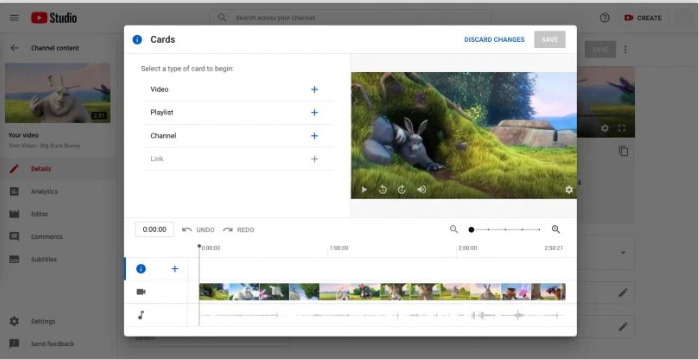 ALT Text: Einrichten des YouTube-Kurzlinks mit der Kartenfunktion