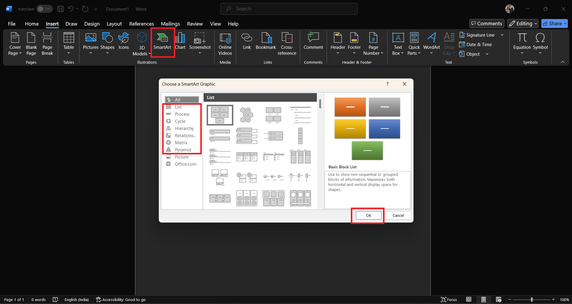 Erstellung von Mindmaps mit SmartArt in MS Word