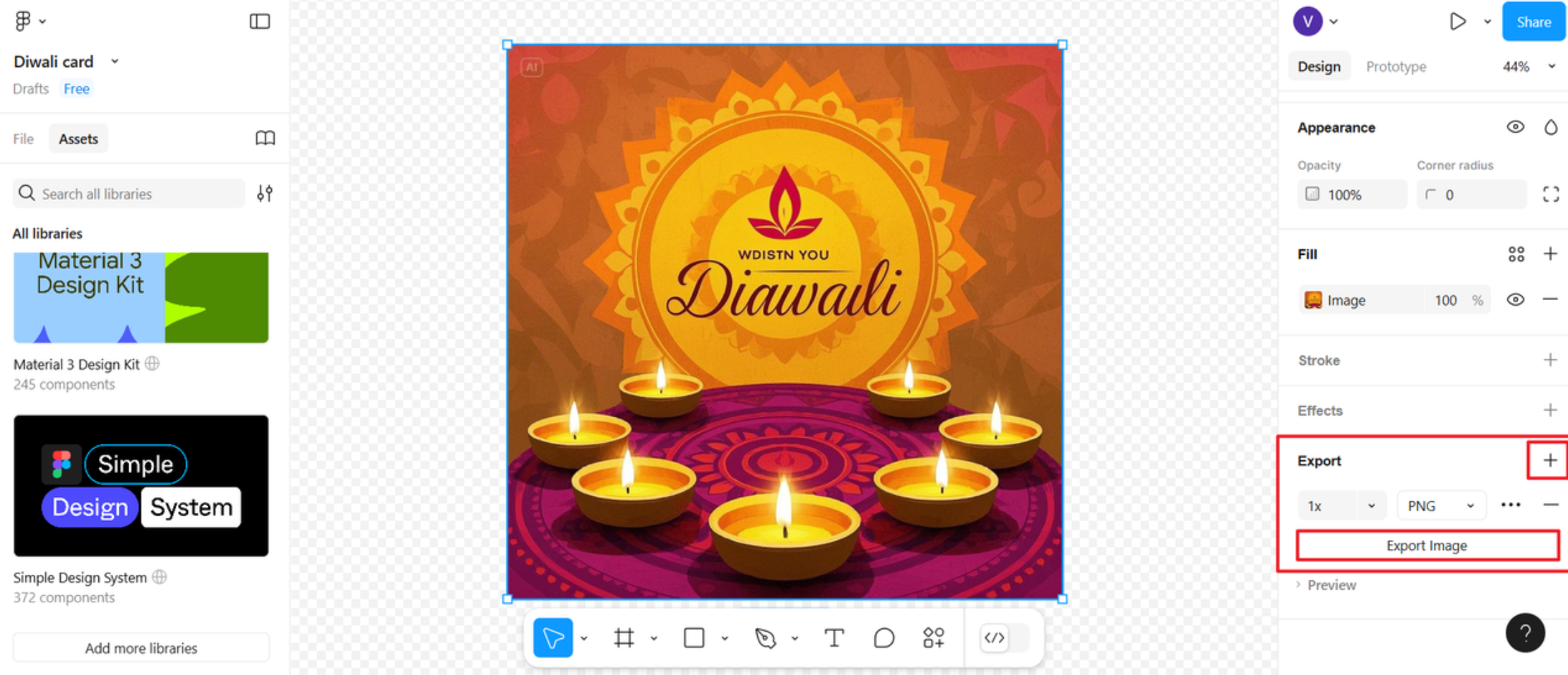 Diwali greeting card making