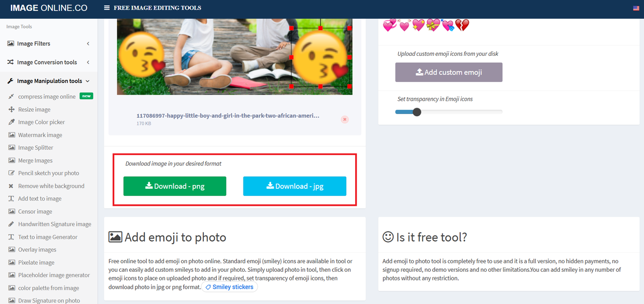 Download your edited photo