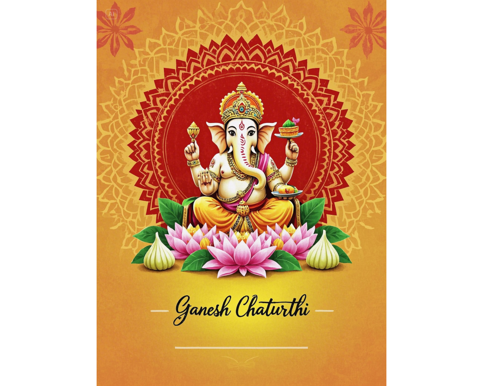 Projekt karty zaproszenia Ganesh puja