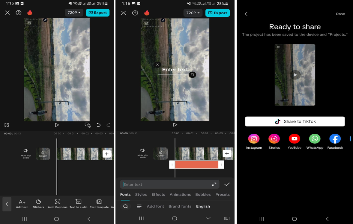 Bild som visar hur man skapar animerade förklaringsvideor i CapCut mobilappen