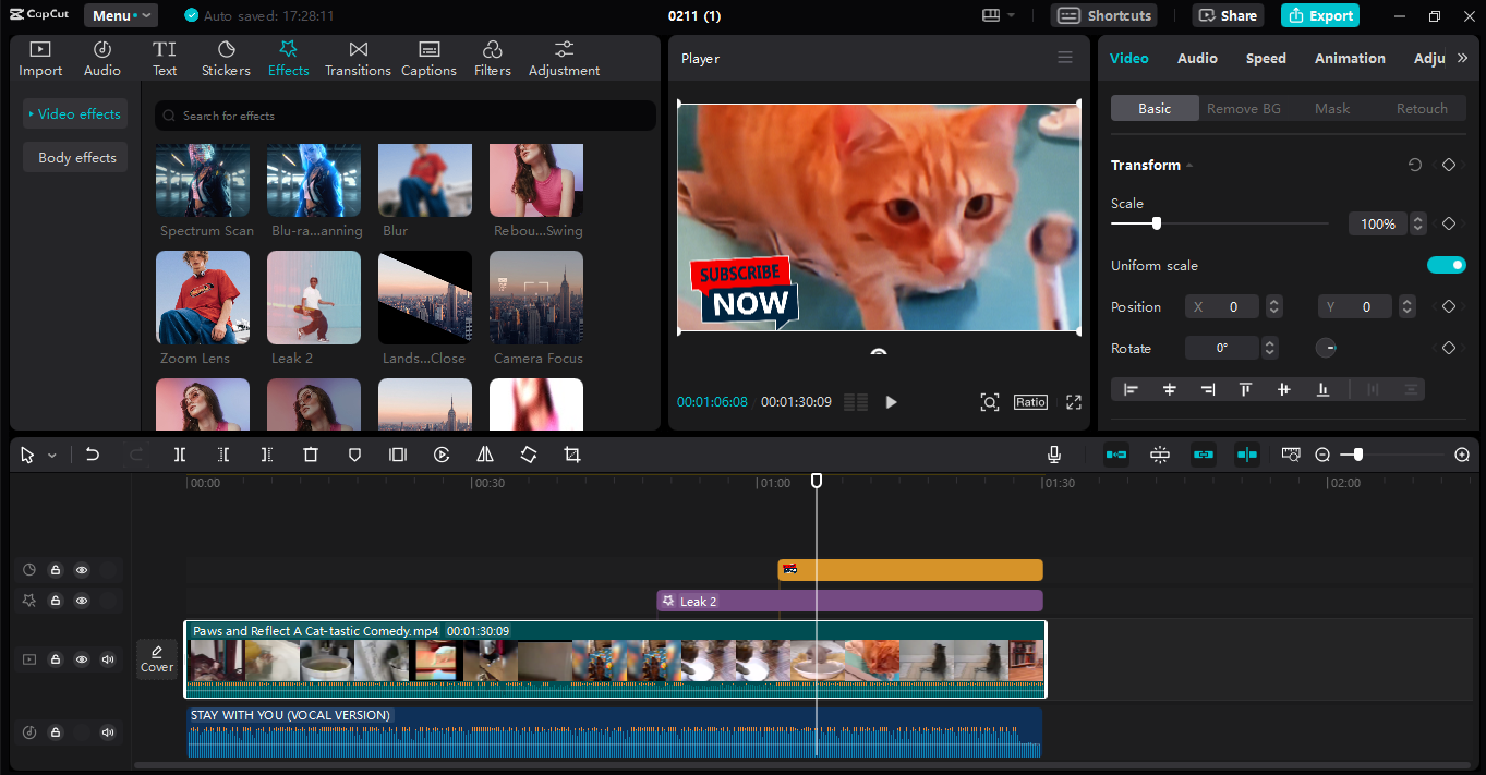 Modifica e miglioramento del video in CapCut