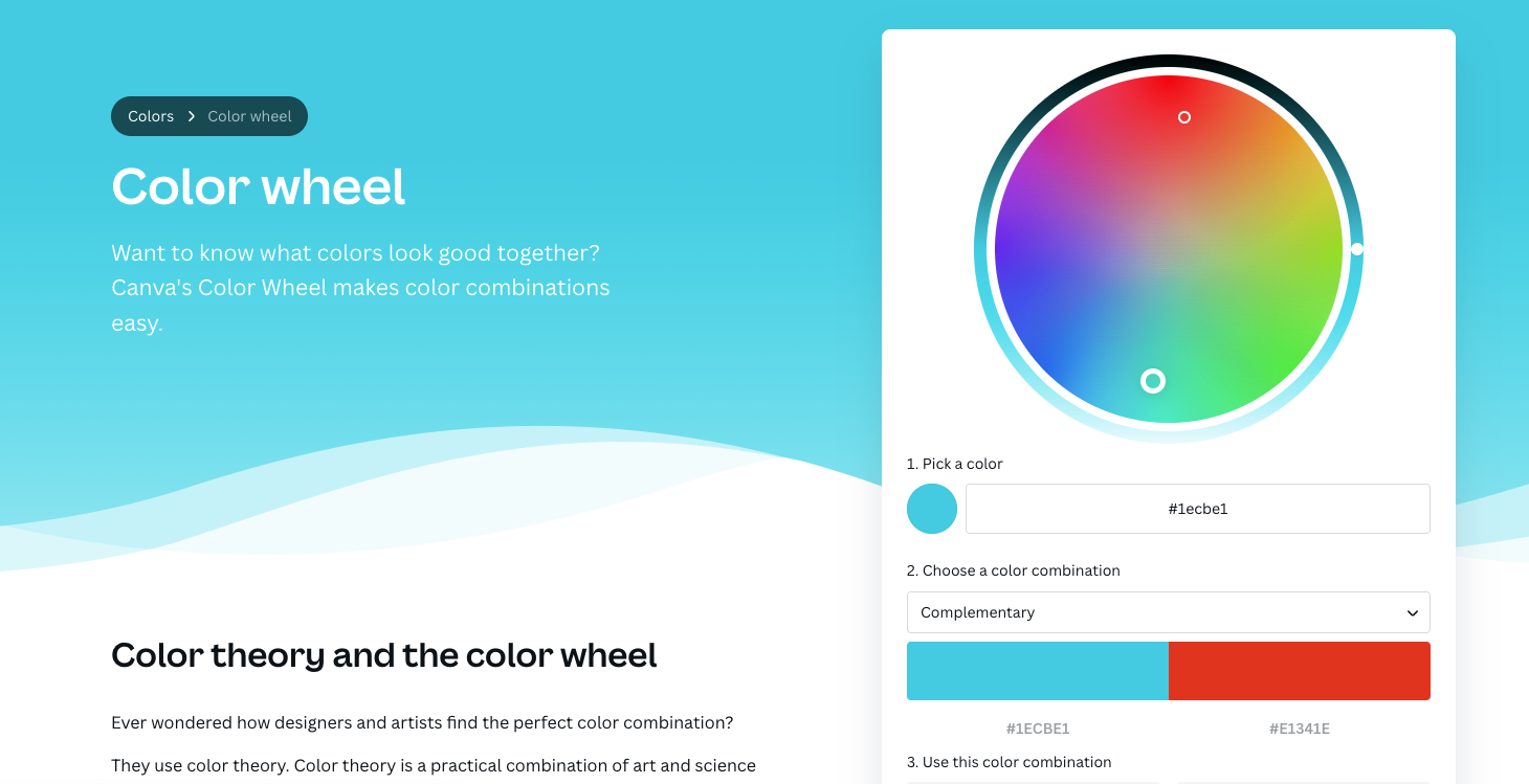 Canva color wheel