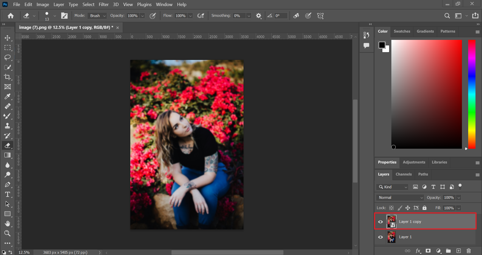 Sharpen Photoshop image: First duplicate layer