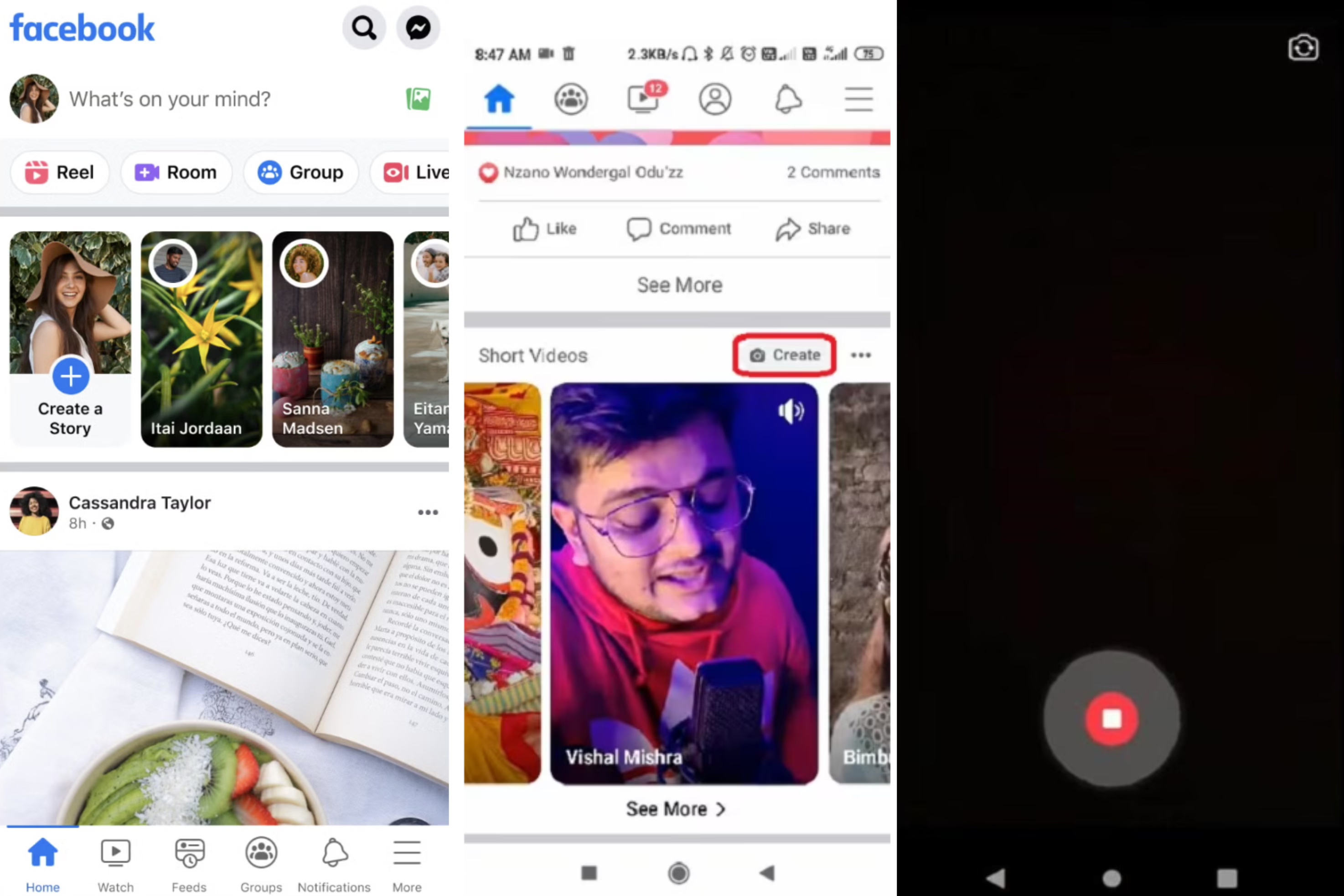 Recording reels and short videos on Facebook