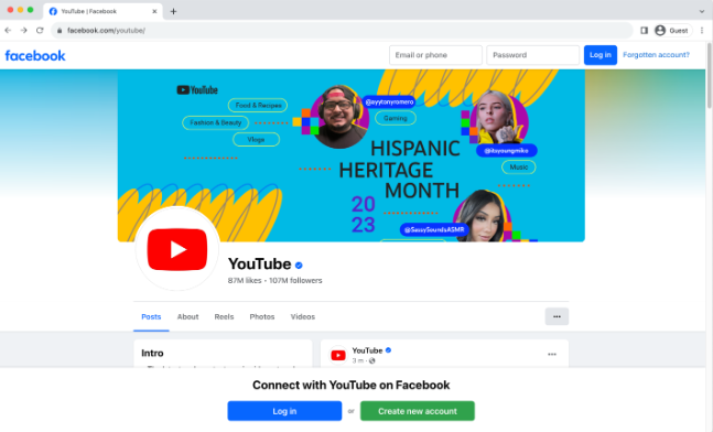 Interfaccia di Facebook - il posto migliore per promuovere i video di YouTube