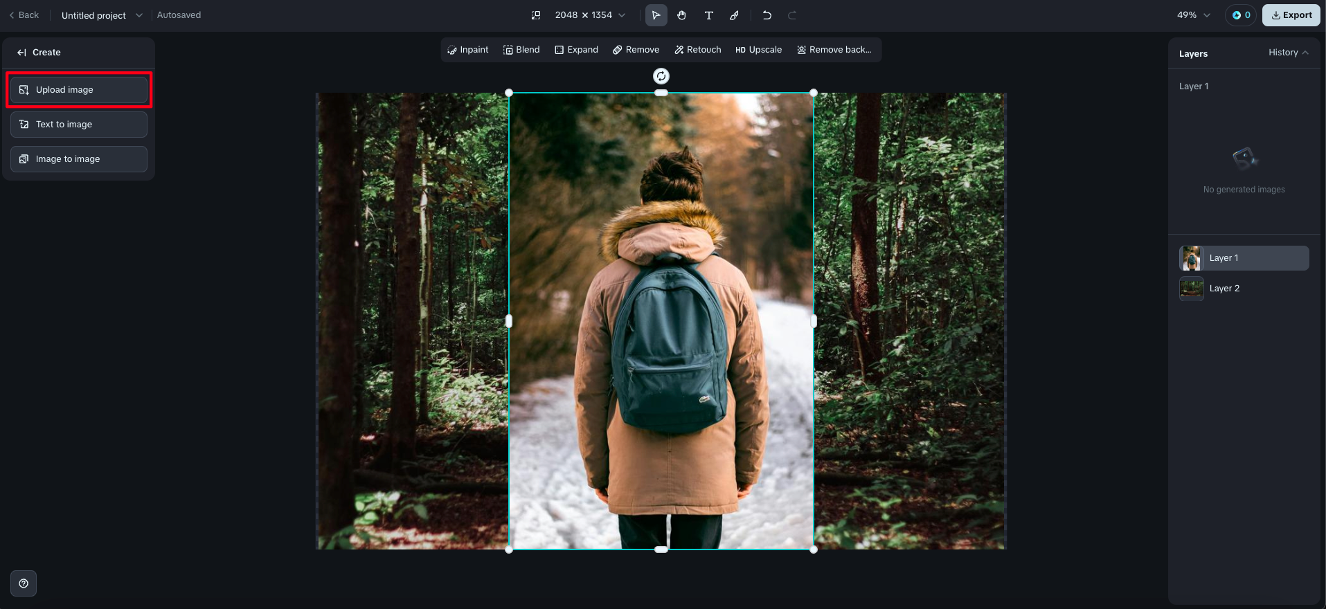 Agrega dos fotos juntas con AI