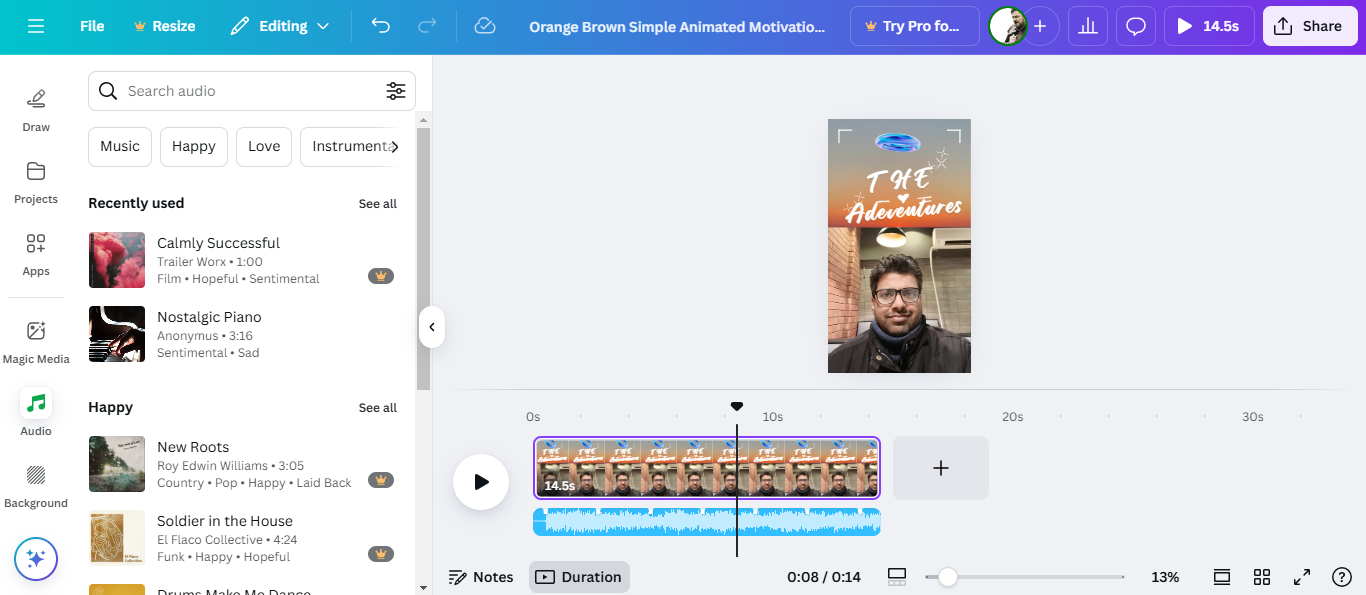 Audio toevoegen en synchroniseren