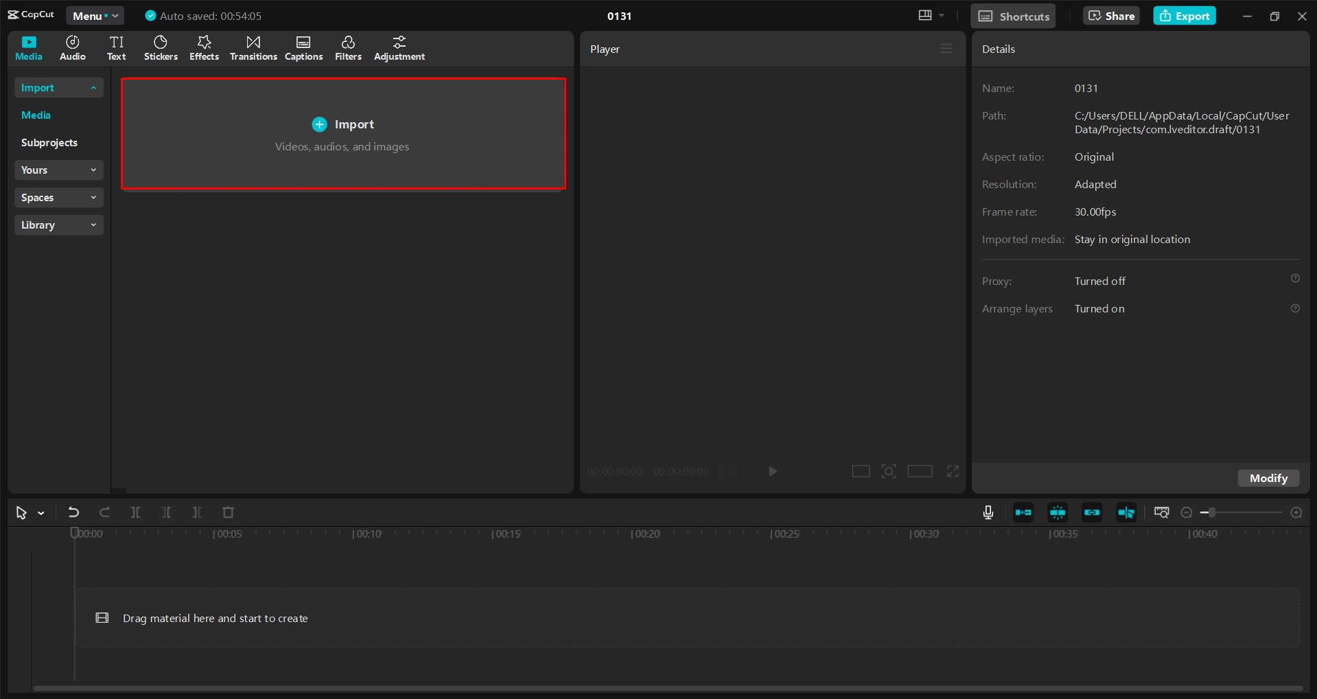 Pag-upload ng video sa CapCut desktop video editor