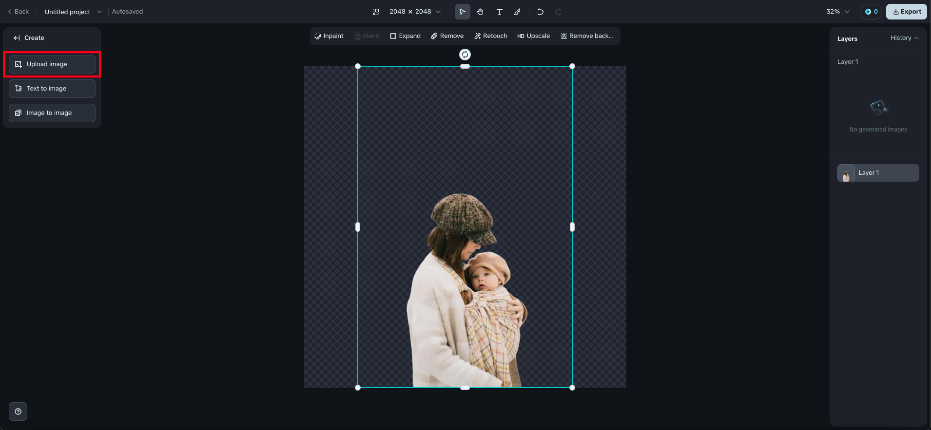 Add photo to background online