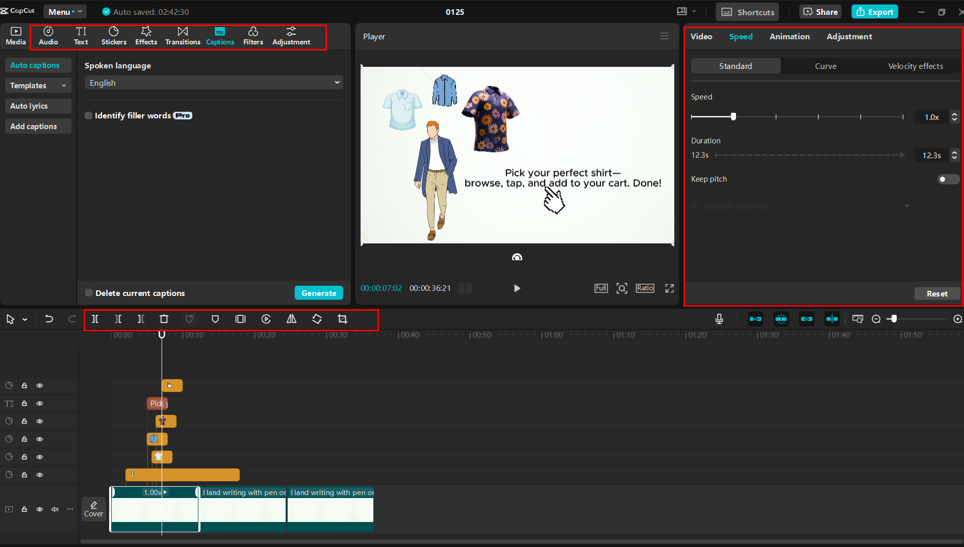L'interface de l' CapCut éditeur vidéo de bureau - création d'une vidéo explicative sur tableau blanc