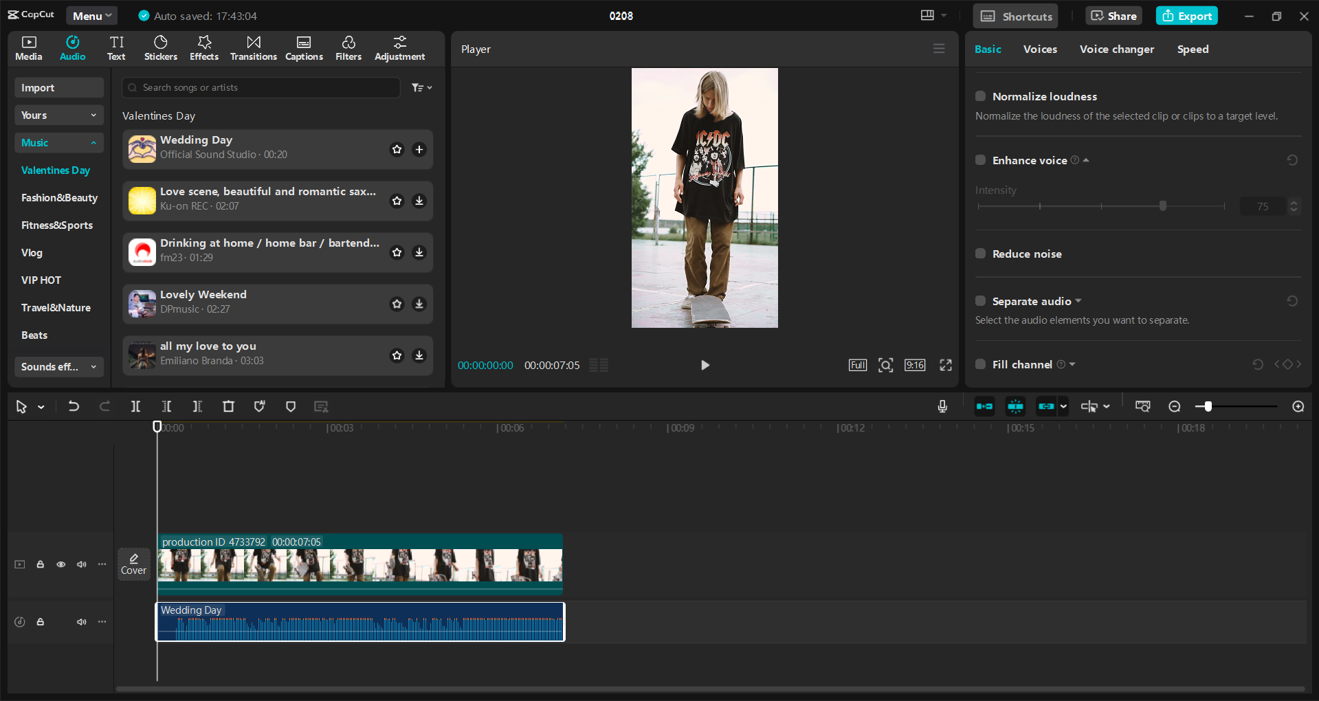 Antarmuka editor video desktop CapCut - alat yang berharga untuk menambahkan audio ke gulungan Instagram