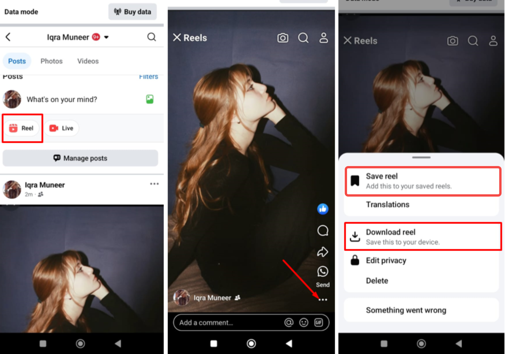 Afbeelding die laat zien hoe u rollen van Facebook kunt opslaan