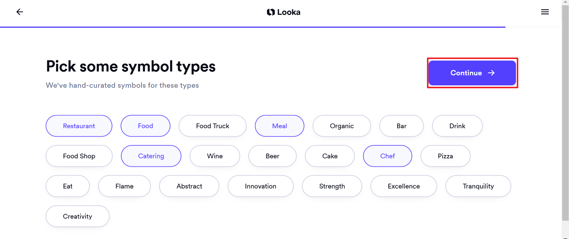 Choose symbols you'd like to link with your logo