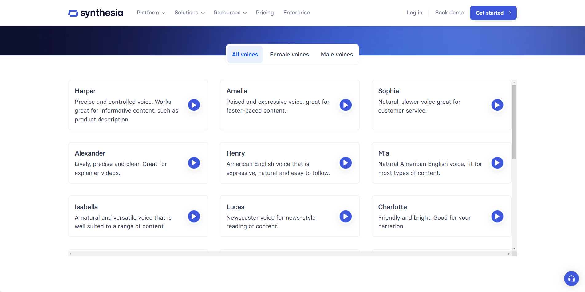 Synthesia's interface