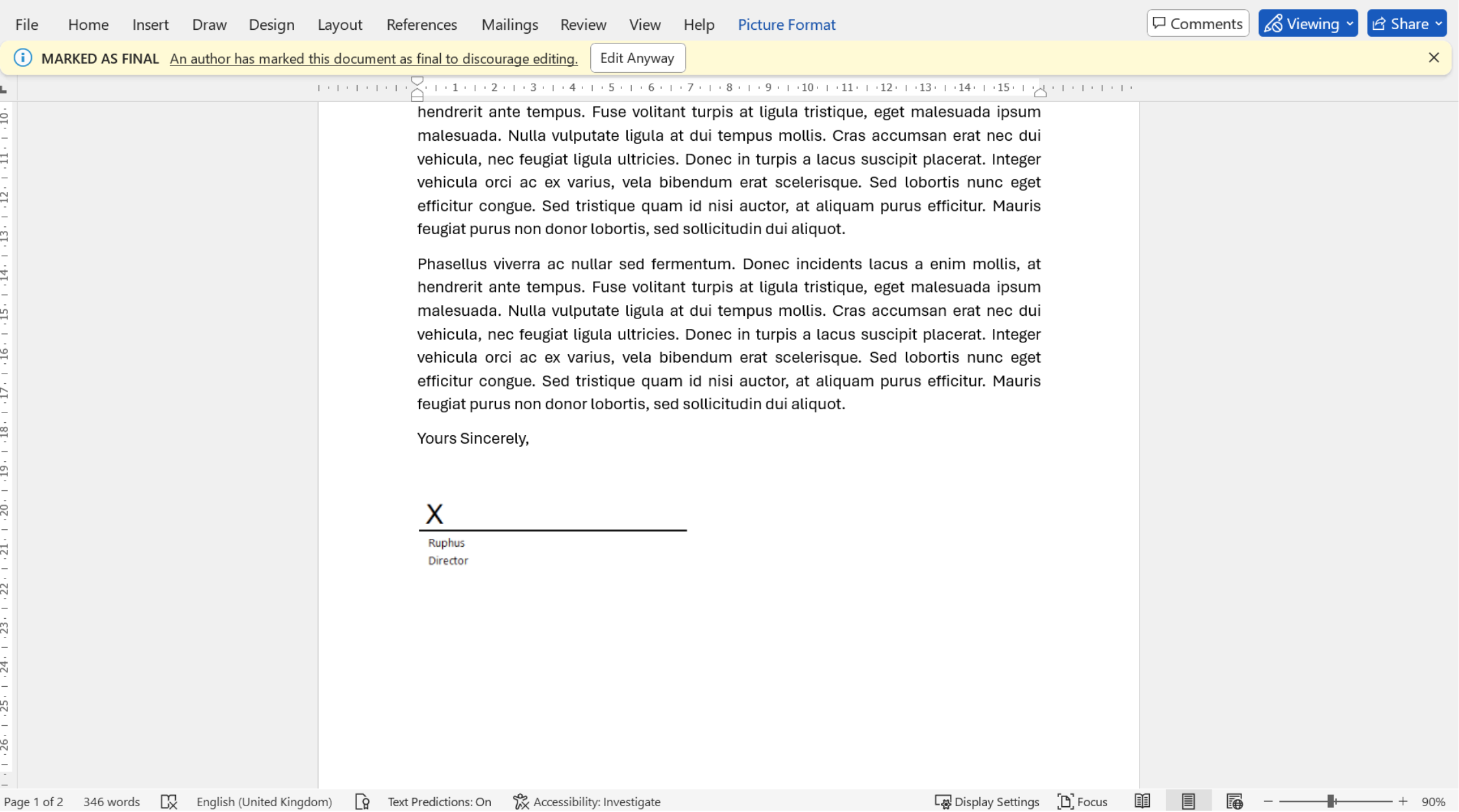 How to create a digital signature for word