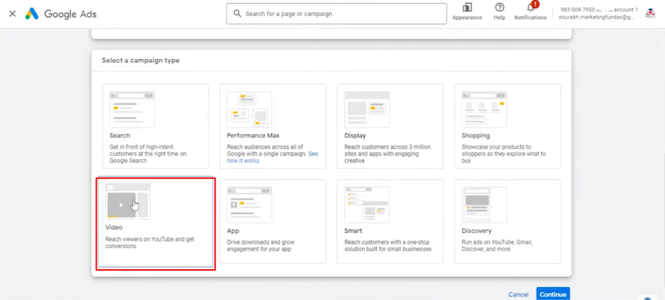 Erstellen einer YouTube-Banner-Werbekampagne für Google-Anzeigen