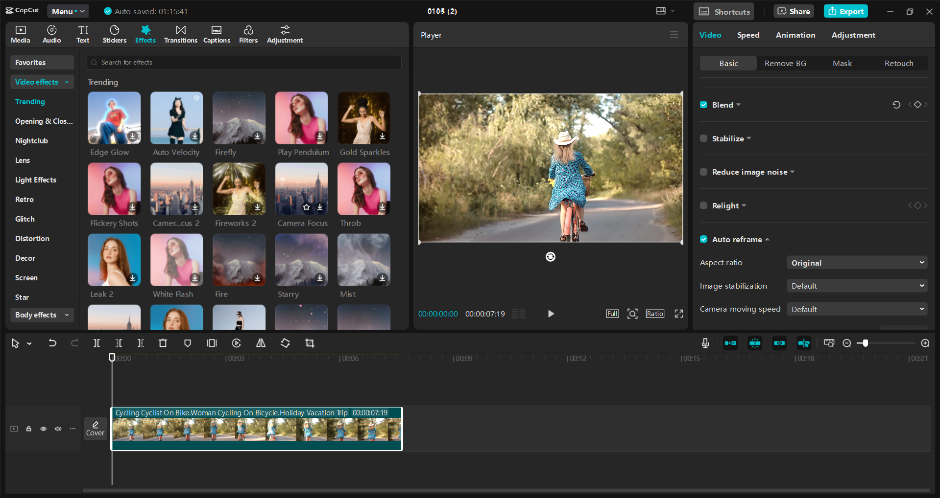 Schnittstelle des CapCut Desktop-Video-Editors - ein Tool zur Erstellung von Videos in hoher Qualität, um die YouTube-CPM zu erhöhen
