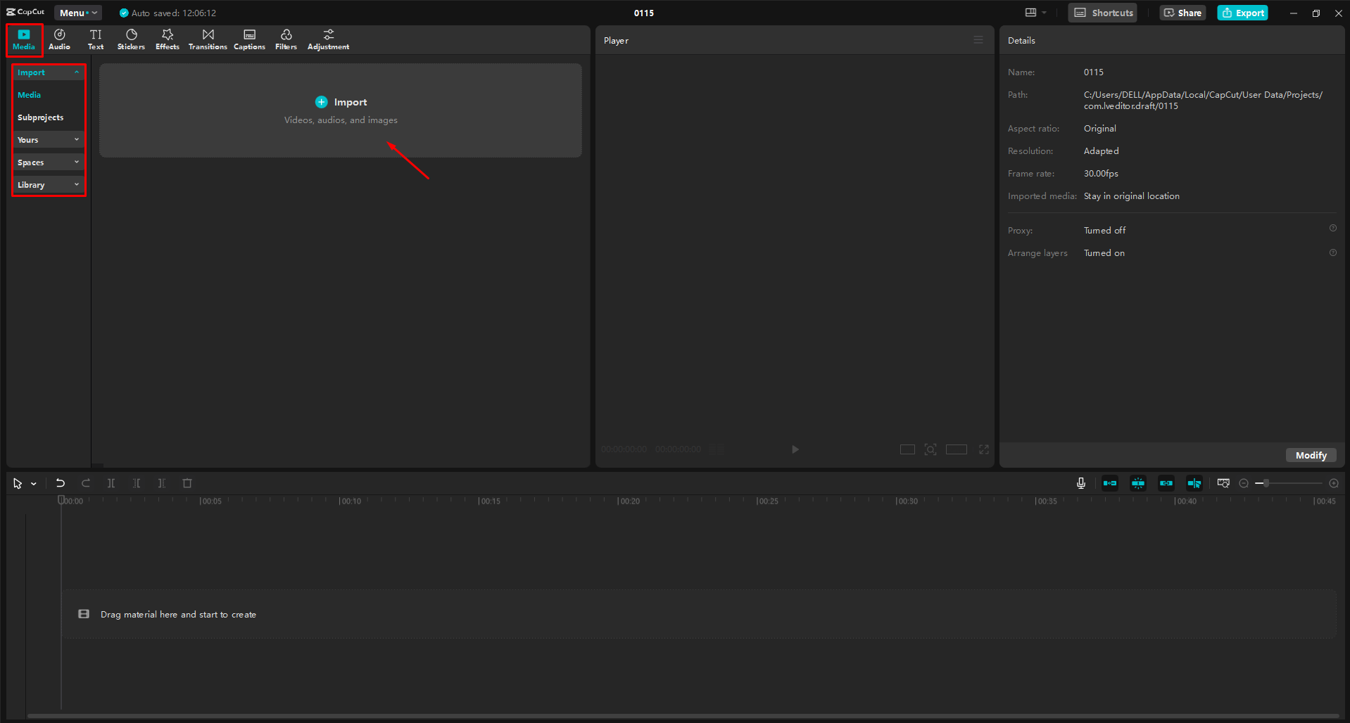 Como enviar um vídeo para o editor de vídeo de desktop CapCut