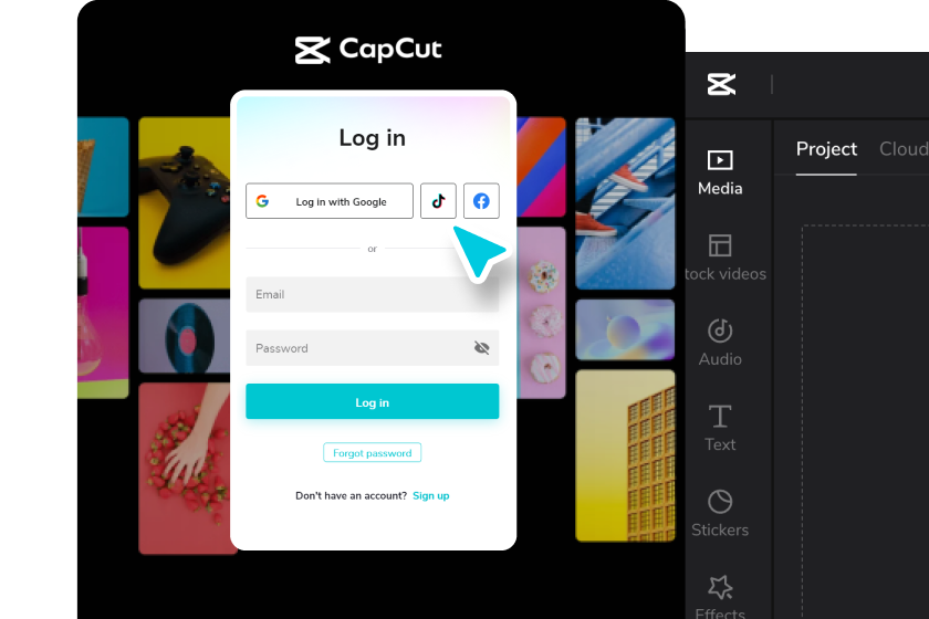 CapCut 계정에 가입하거나 로그인하십시오.