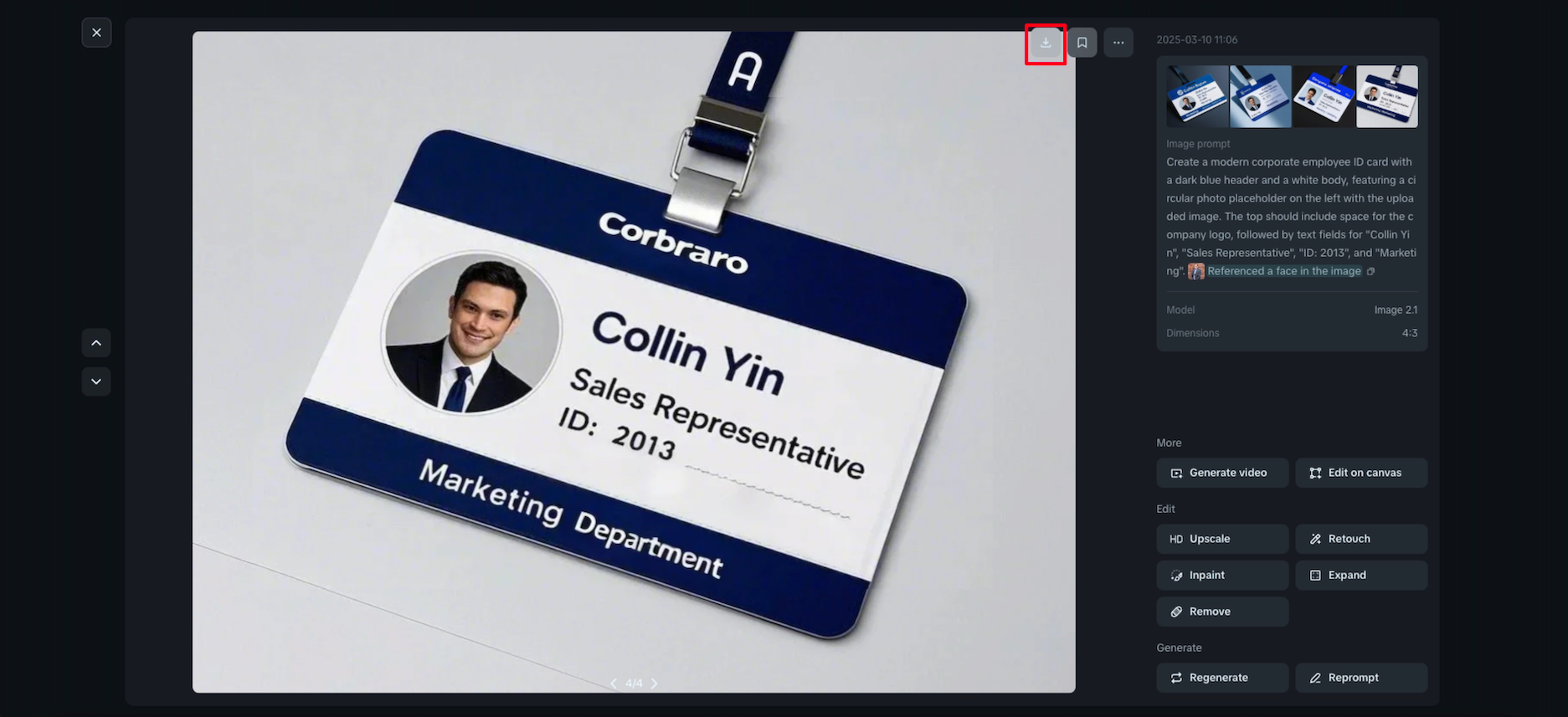 Employee badge maker