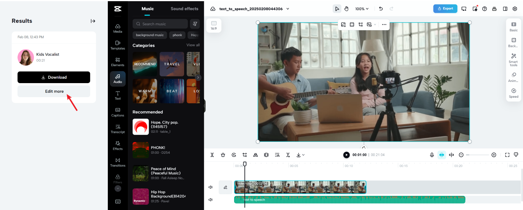 Tích hợp tạo video âm nhạc