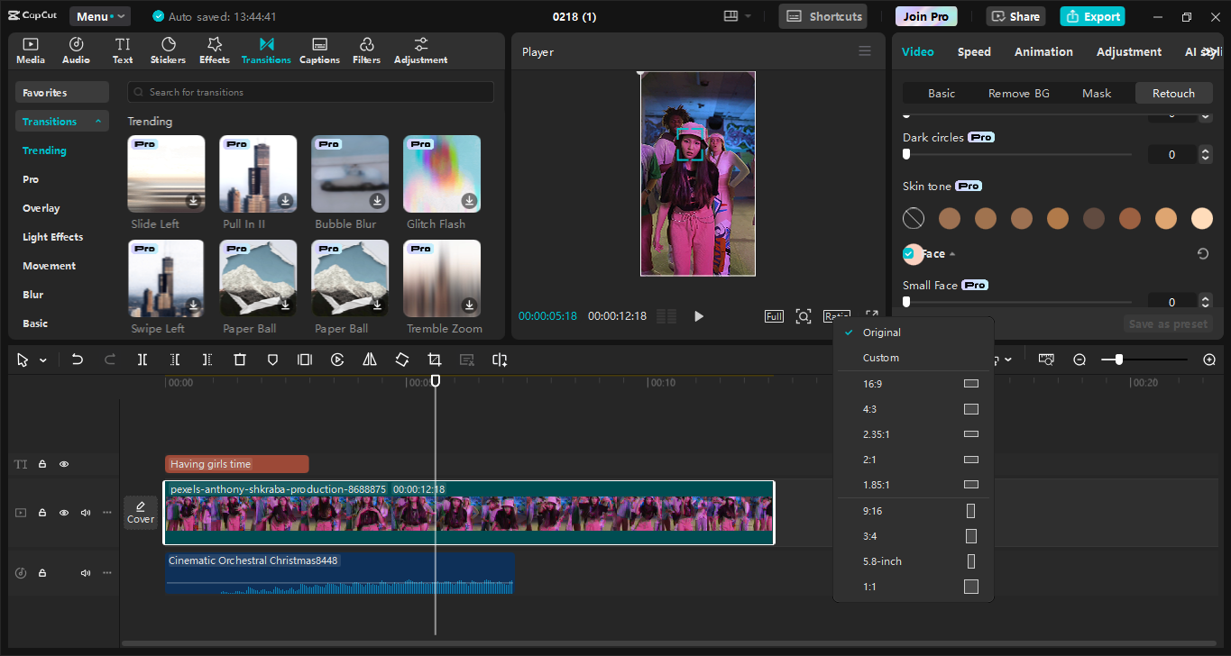 De interface van CapCut desktop video-editor - een ideale tool voor het exporteren van Instagram Reels in hoge kwaliteit.