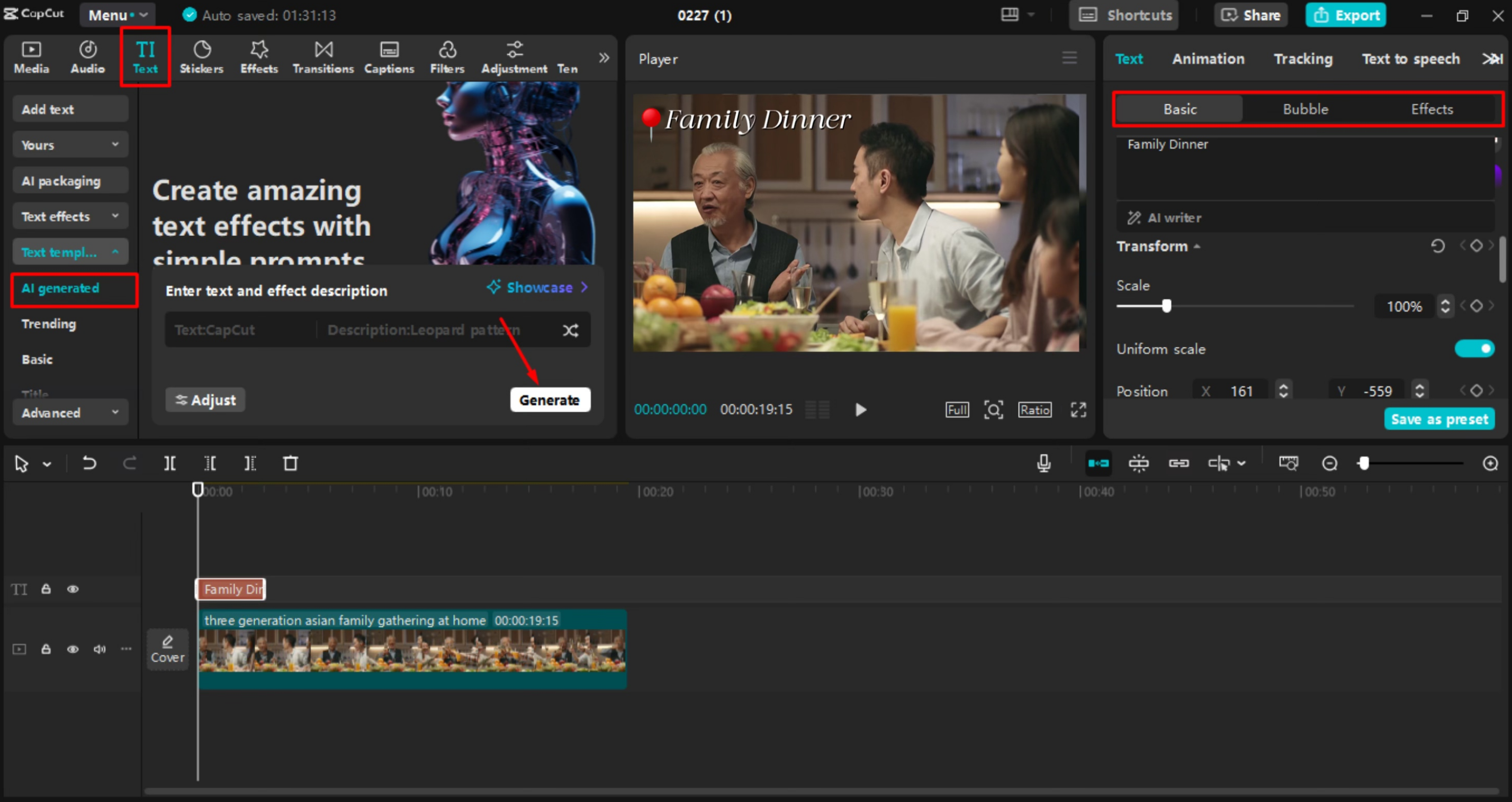 Adicionar e personalizar texto no editor de vídeo para desktop CapCut